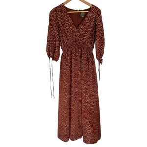 Just...Taylor Rust Polka Dot Midi Dress